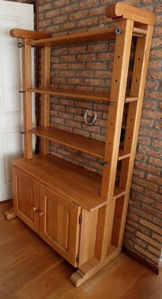 Kaaskast van zwaar massief eiken met dichte onderkast, Huis en Inrichting, Kasten | Boekenkasten, Ophalen, Met deur(en), 100 tot 150 cm