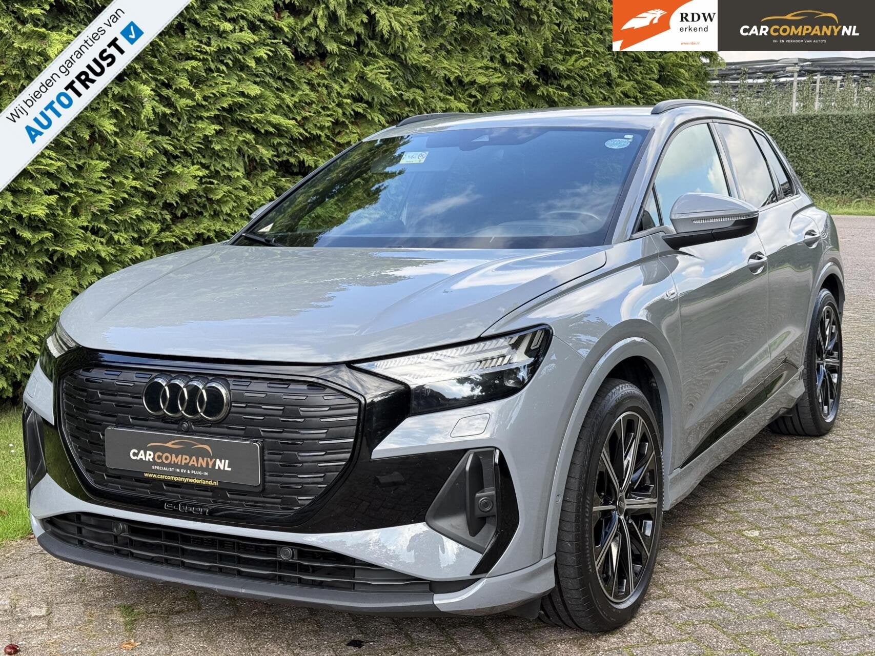 Audi Q4 e-tron|77kWh|3xSLINE|Nardo Grey|Sonos|Modeljaar 2023, Auto's, Automaat, Achterwielaandrijving, Gebruikt, Zwart