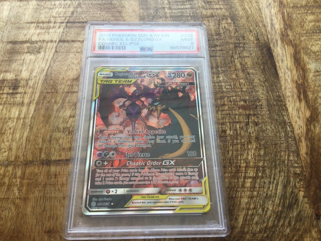 Naganadel & Guzzlord GX 224/236 - Pokemon Cosmic Eclipse PSA, Verzenden, Zo goed als nieuw, Losse kaart, Foil