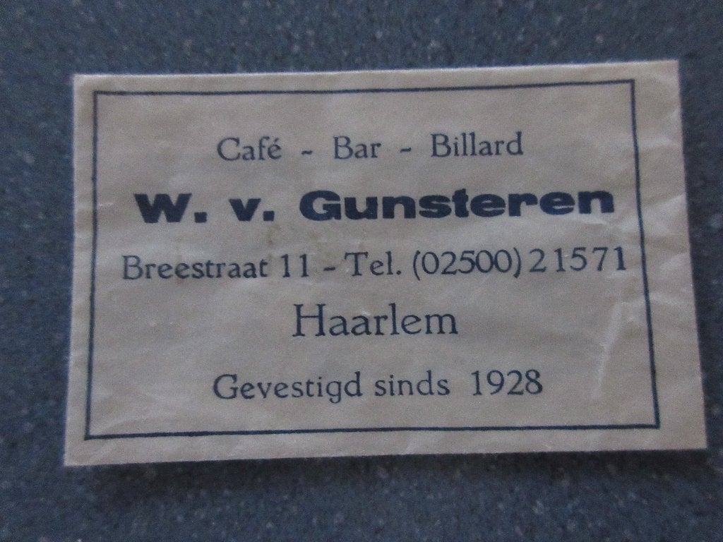 Haarlem, café-bar-billard W. van Gunsteren, Verzenden, Nederland