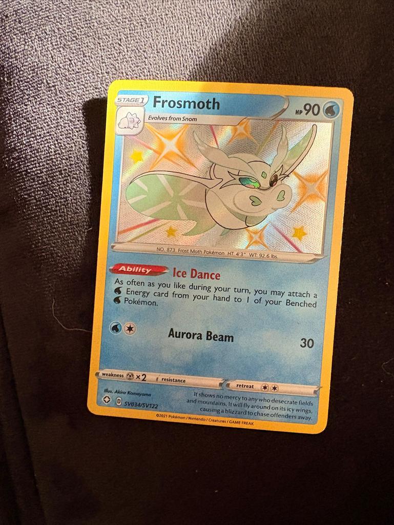 Frosmoth (SV034/SV122) Shiny Pokémon Kaart, Ophalen of Verzenden, Zo goed als nieuw, Losse kaart, Foil