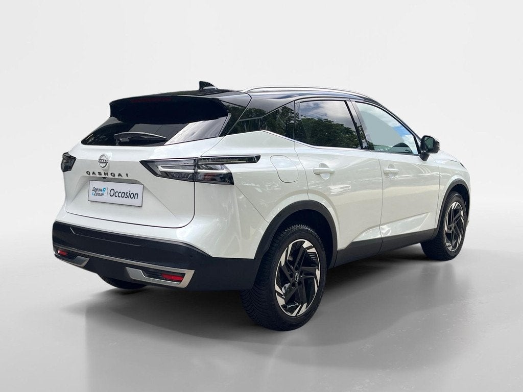 Nissan Qashqai 1.3 MHEV Xtronic N-Connecta | Panoramadak | H, Auto's, Nissan, Euro 6, 4 cilinders, Leder en Stof, Wit