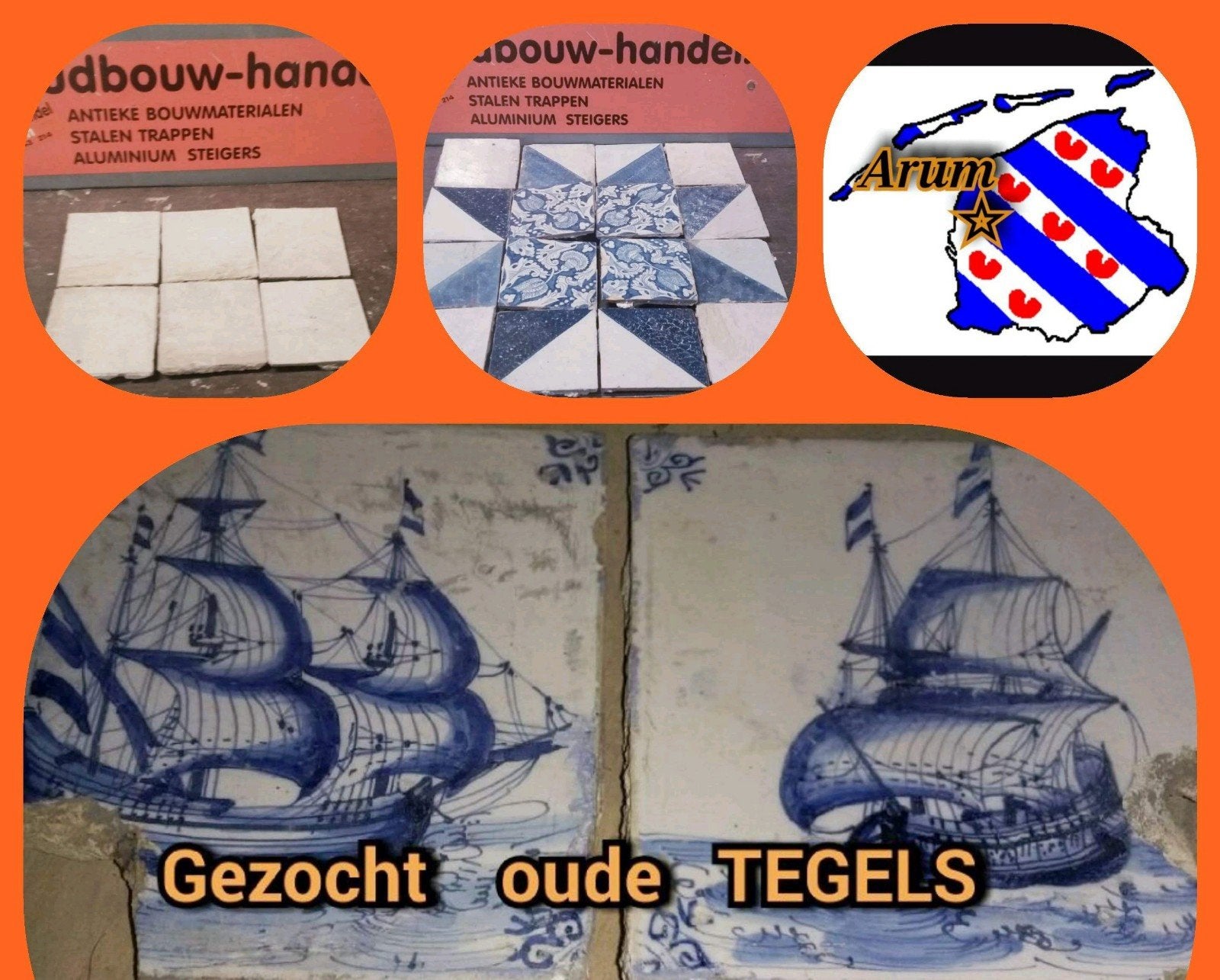 Inkoop OUDE blauw witte wandtegels  witjes gezocht, Ophalen of Verzenden