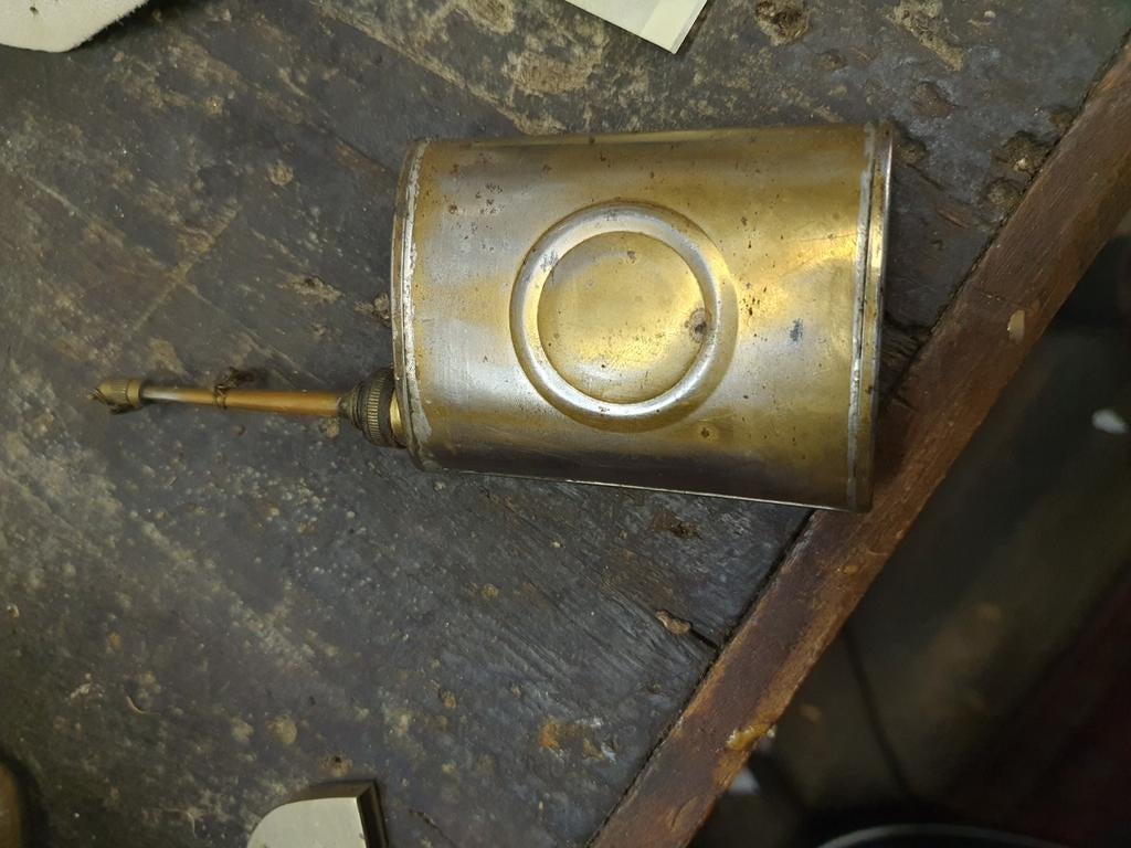Antieke koperen oliespuitje - Vintage oliespuit, Antiek en Kunst, Ophalen of Verzenden