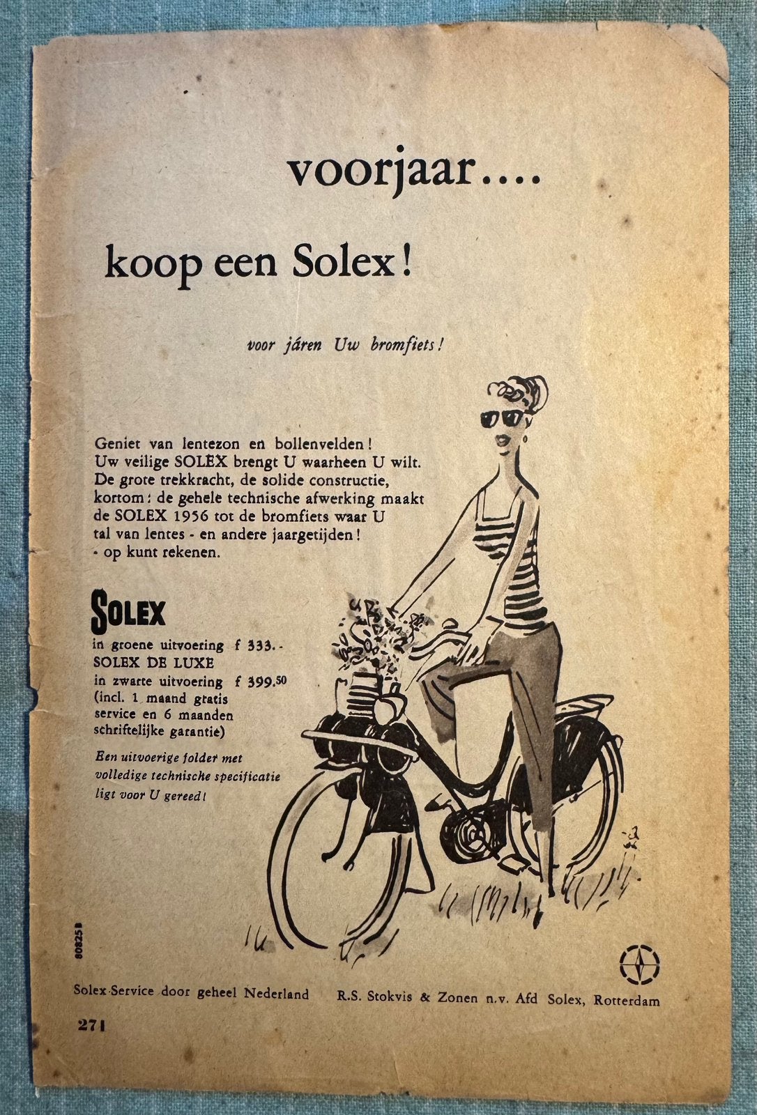 Advertentie Solex groen, Verzenden, Zo goed als nieuw, Motoren