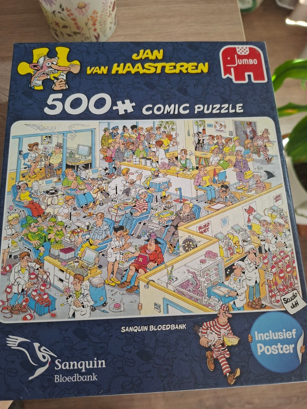 Jan van haasteren puzzel bloedbank, Ophalen of Verzenden, 500 t/m 1500 stukjes, Zo goed als nieuw