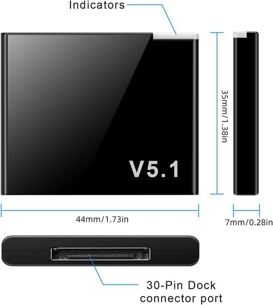 I-Wave - 30 Pin Bluetooth 5.1 - Draadloze adapter | Nieuw, Audio, Tv en Foto, Mp3-spelers | Accessoires | Apple iPod, Brouwer 1, 5521DK Eersel, Nederland