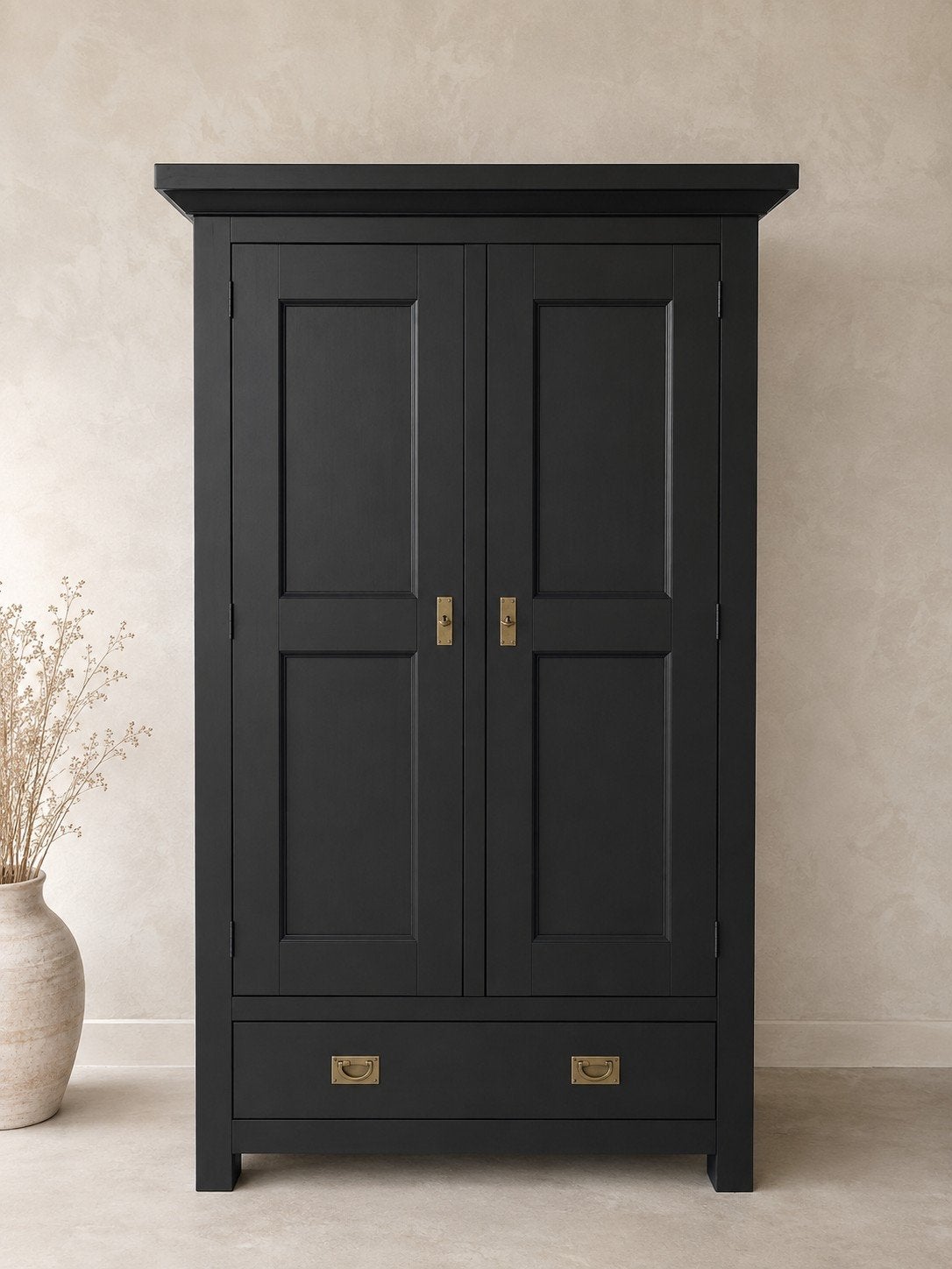 stoere strakke teak kast zwart, Verzenden