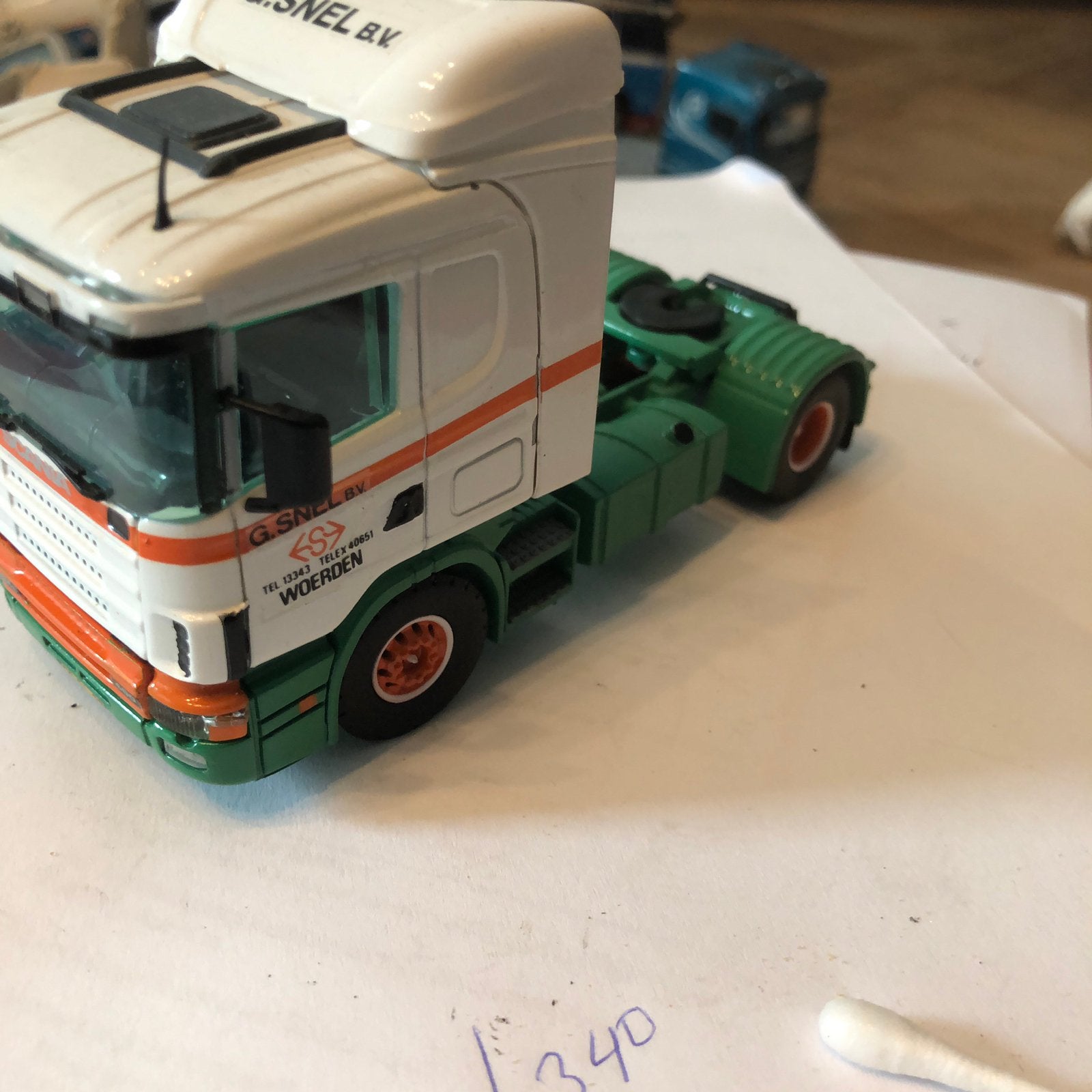 Tekno SCANIA 124L 480 TREKKER van G,SNEL, Ophalen of Verzenden, Zo goed als nieuw, Bus of Vrachtwagen, Tekno