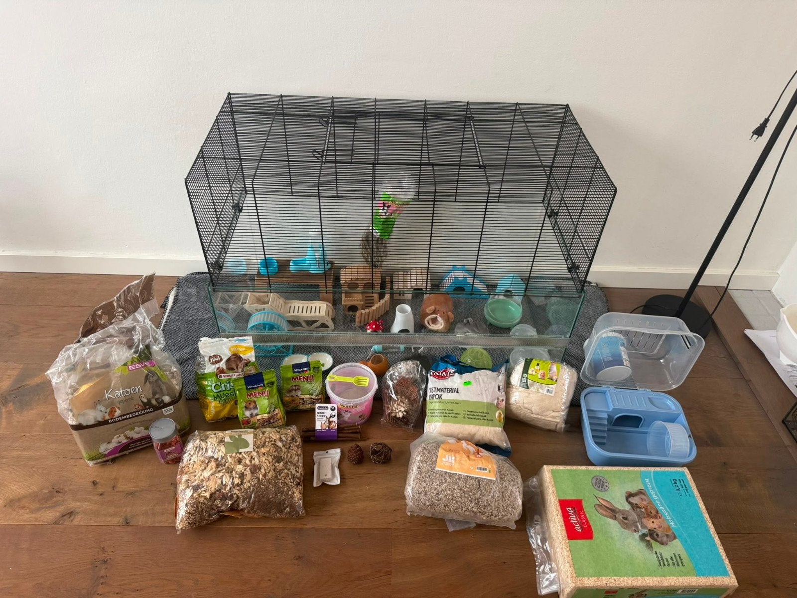 Complete hamster / gebril / knaagdier set ZGAN, Dieren en Toebehoren, Ophalen, Kooi, 60 tot 90 cm, Zo goed als nieuw