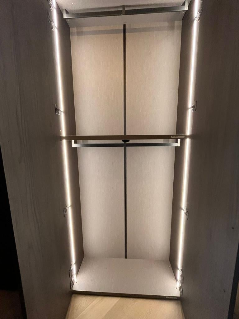 Italiaanse design slaapkamerkast wengé - 215x56x256 cm LED, 200 cm of meer, Eikenhout, Nieuw, Ophalen of Verzenden