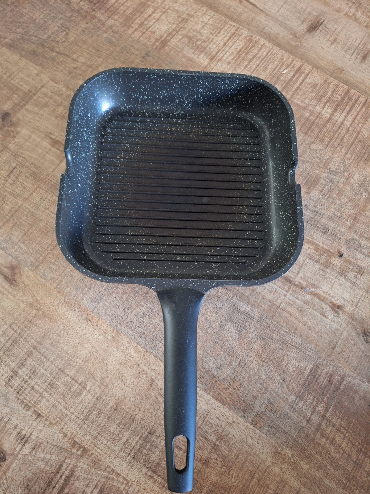 Blauwe kookpan met deksel en zwarte grillpan, Overige materialen, Gebruikt, Ophalen of Verzenden, Kookpan