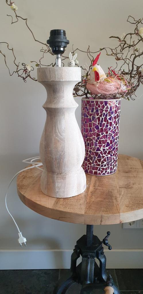 Balusterlamp, teakhout, h 44 cm, Ophalen of Verzenden, Nieuw