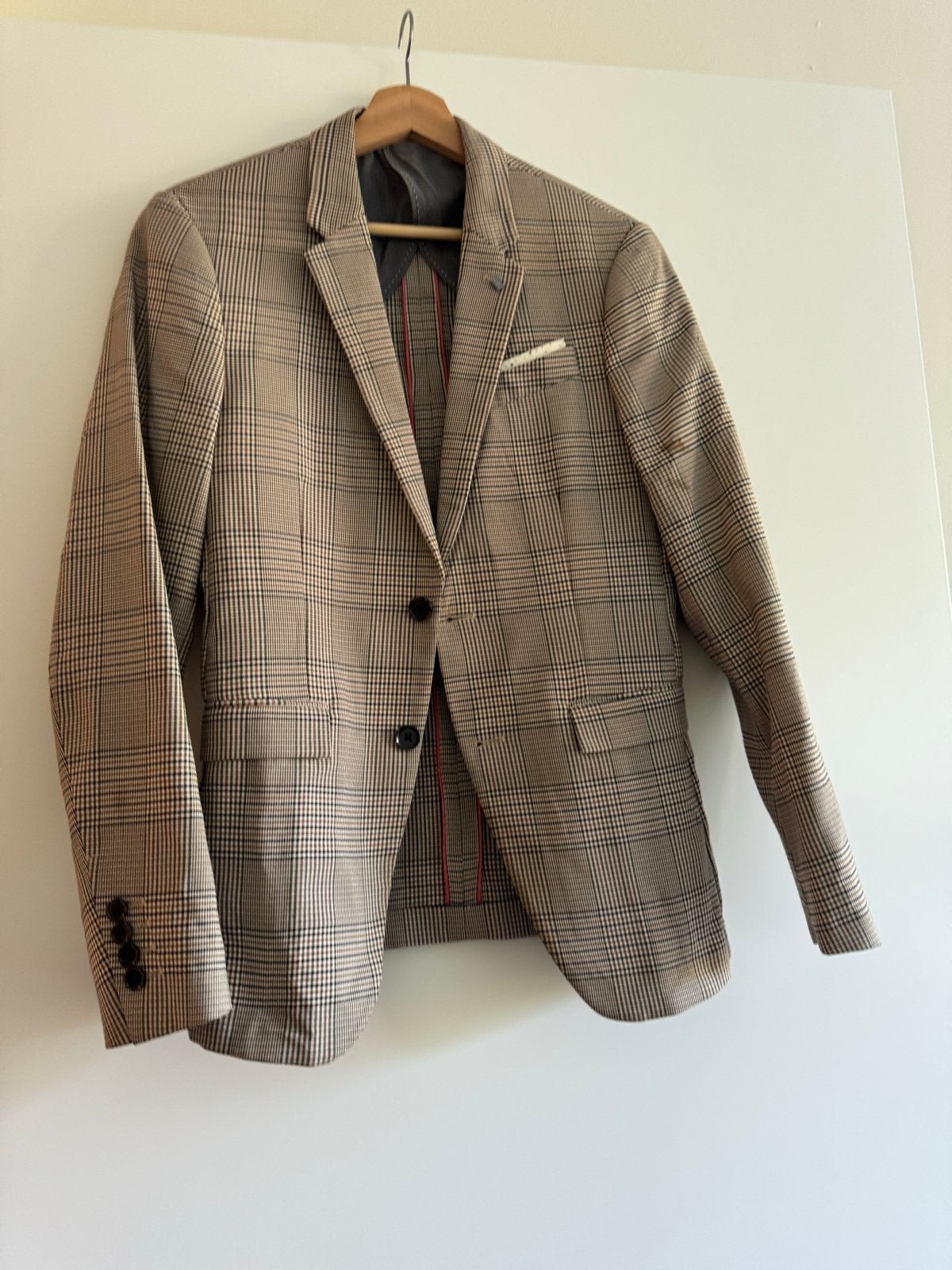 Zara Man Geruit Colbert Maat M, Ophalen of Verzenden, Zo goed als nieuw, Maat 48/50 (M), Bruin