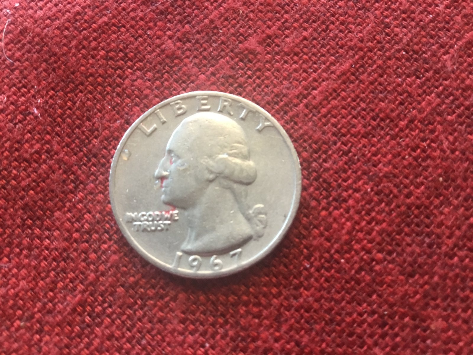Amerikaanse Quarter Dollar munt 1967, Ophalen of Verzenden, Noord-Amerika, Losse munt