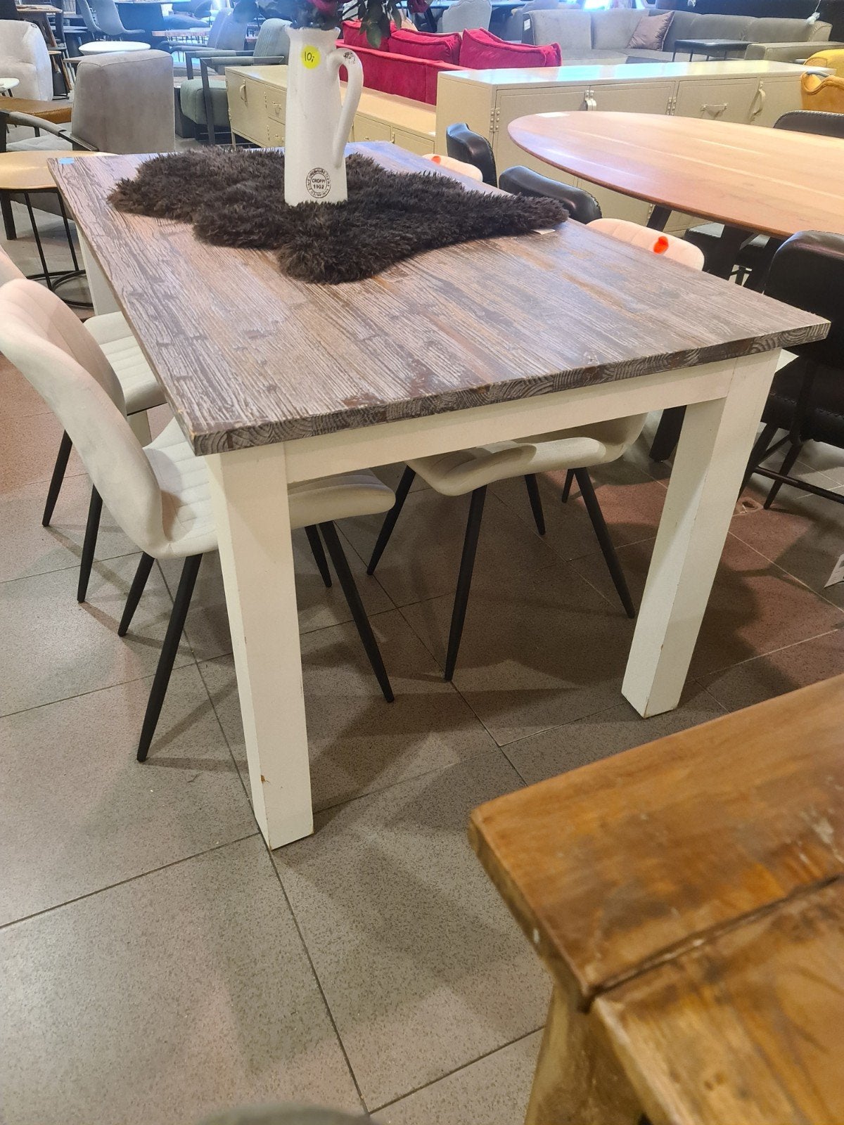 nieuwe landelijke eettafel 160x90cm €120 showroom model, Ophalen, Hout, Meerkleurig, .