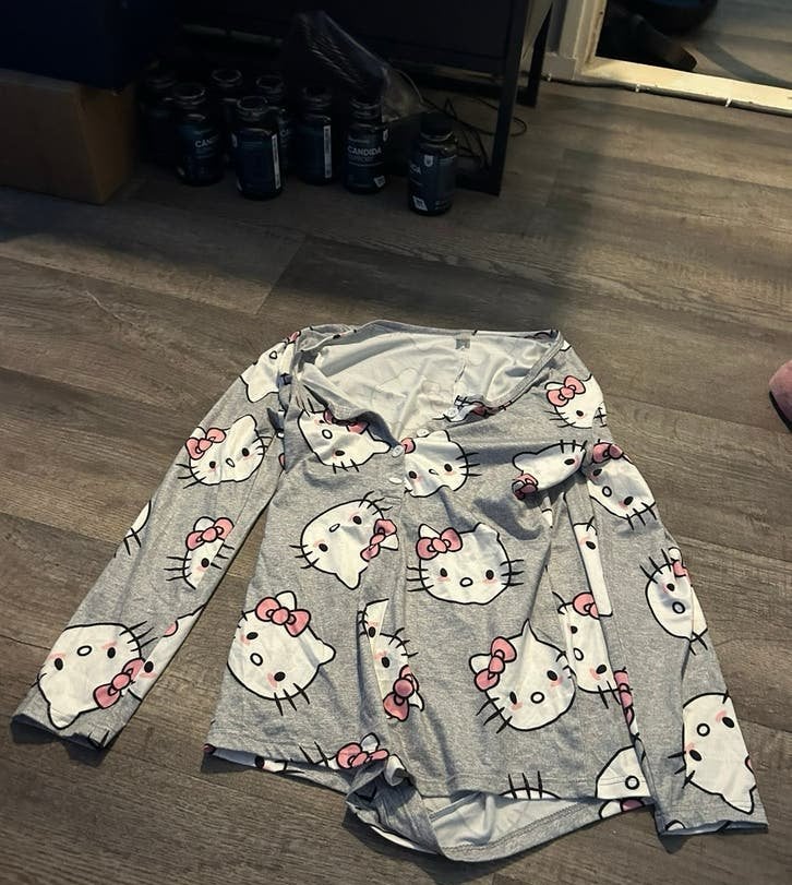 Hello Kitty pyjama grijs, maat M, Ophalen of Verzenden, Grijs, Body of Korset