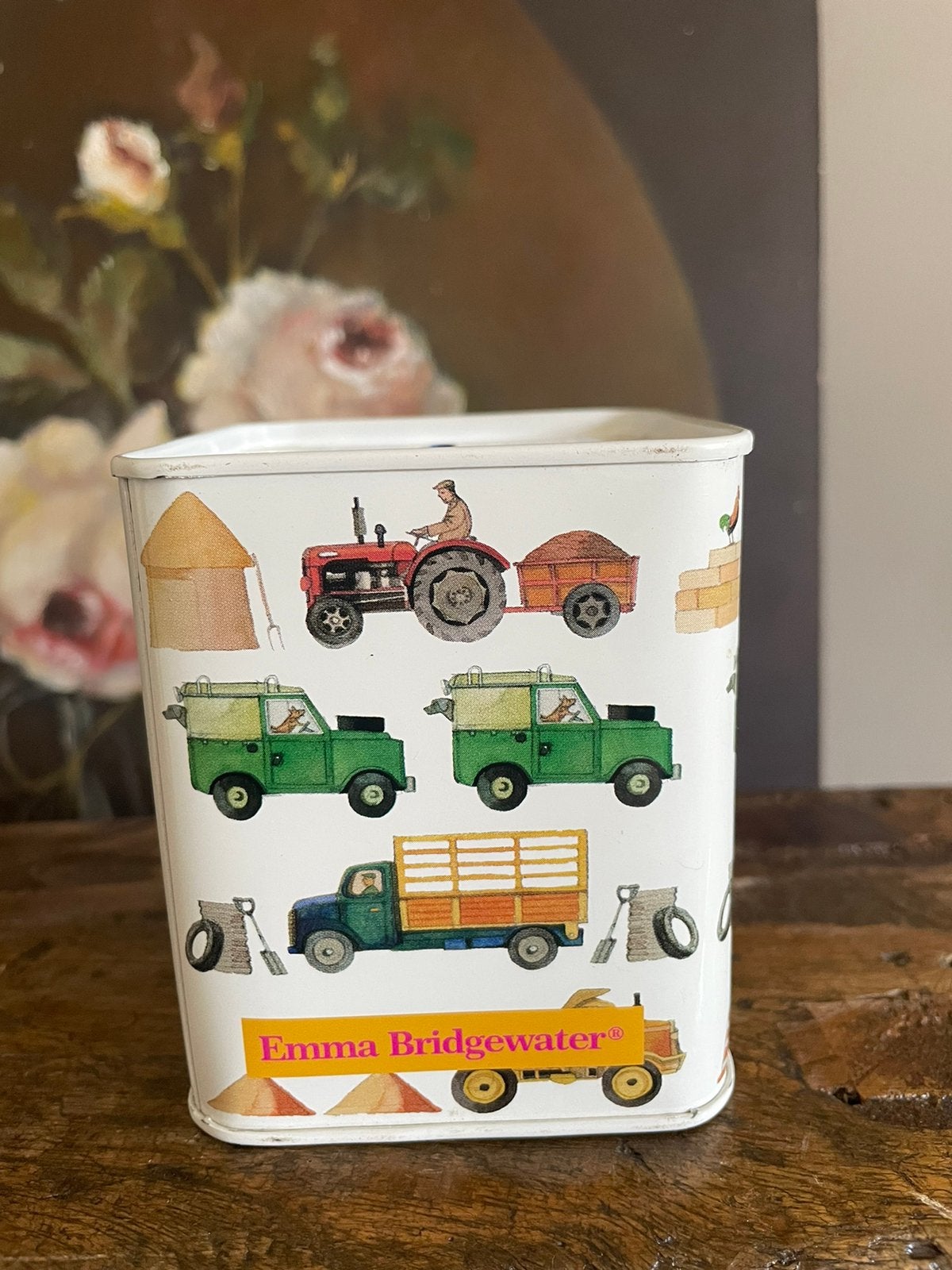 Emma Bridgewater blikken spaarpot met tractor vrachtwagen, Verzenden, Zo goed als nieuw, Metaal of Blik