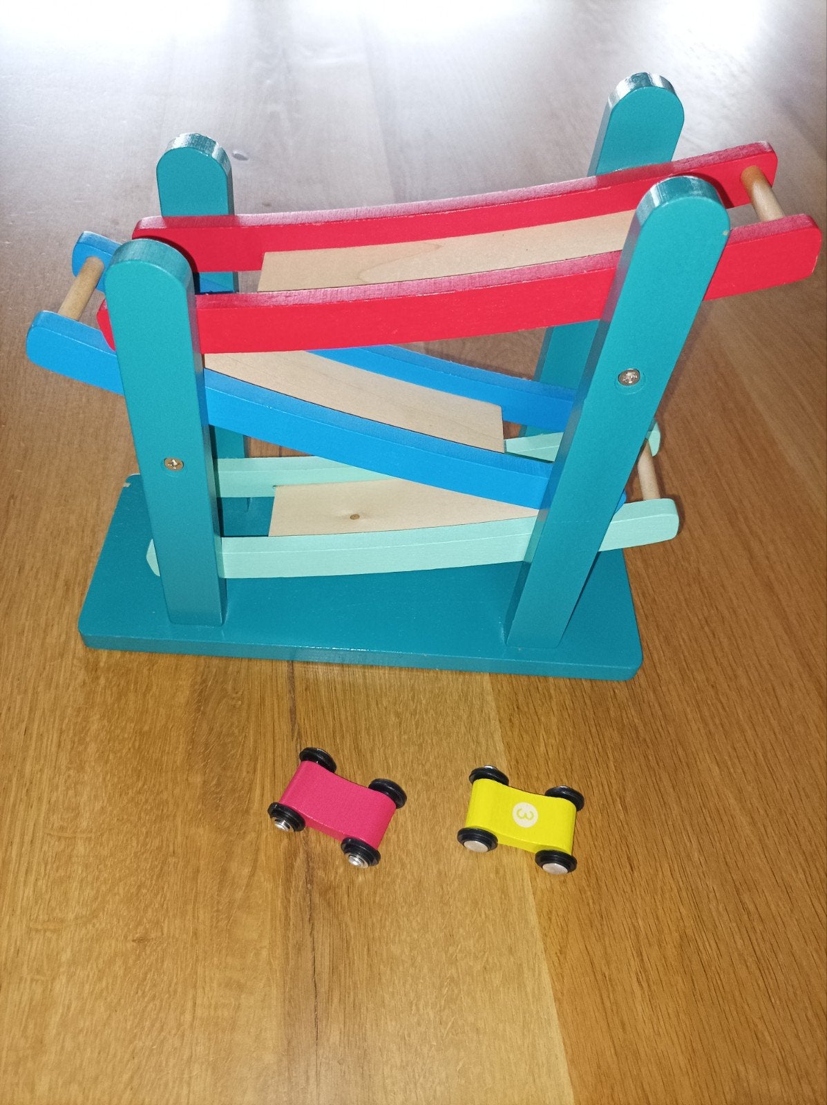 Hema kantel racebaan houten speelgoed motoriek Montessori, Ophalen of Verzenden, Gebruikt