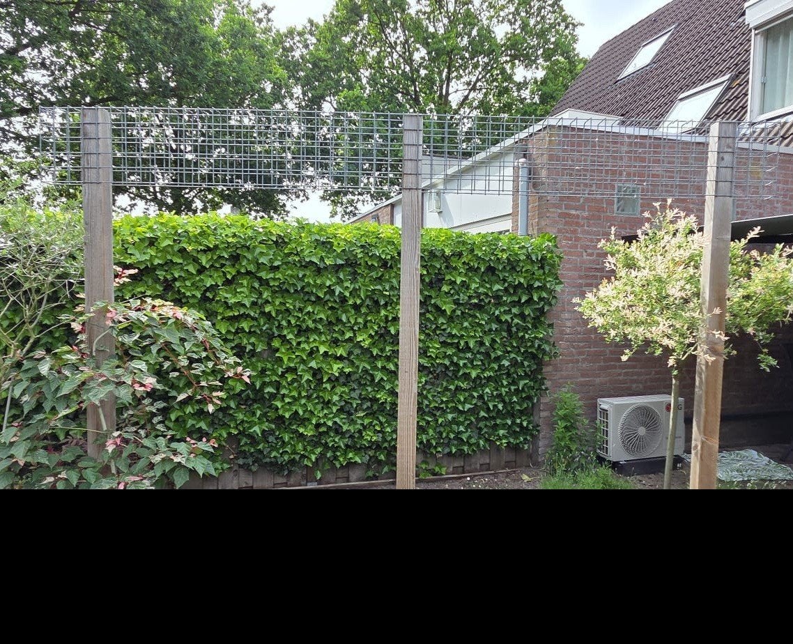 Douglas houten palen + gaaspanneel, Ophalen, Gebruikt, 180 tot 250 cm, Palen