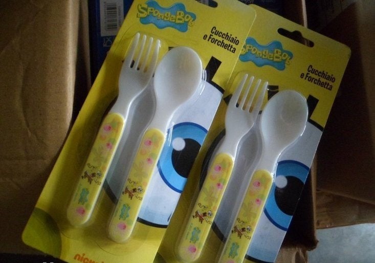 PARTIJ SPONGEBOB KINDER BESTEKSET 2 DELIG, ., Nieuw, Ophalen of Verzenden, .