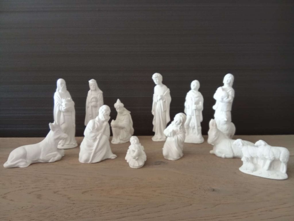 Kerstbeelden wit set 12 stuks, Ophalen of Verzenden, Nieuw