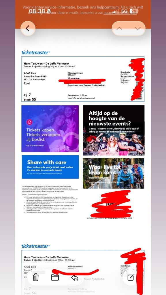 2 tickets Hans Teeuwen Afas 26 juni, Tickets en Kaartjes, Twee personen, Juni