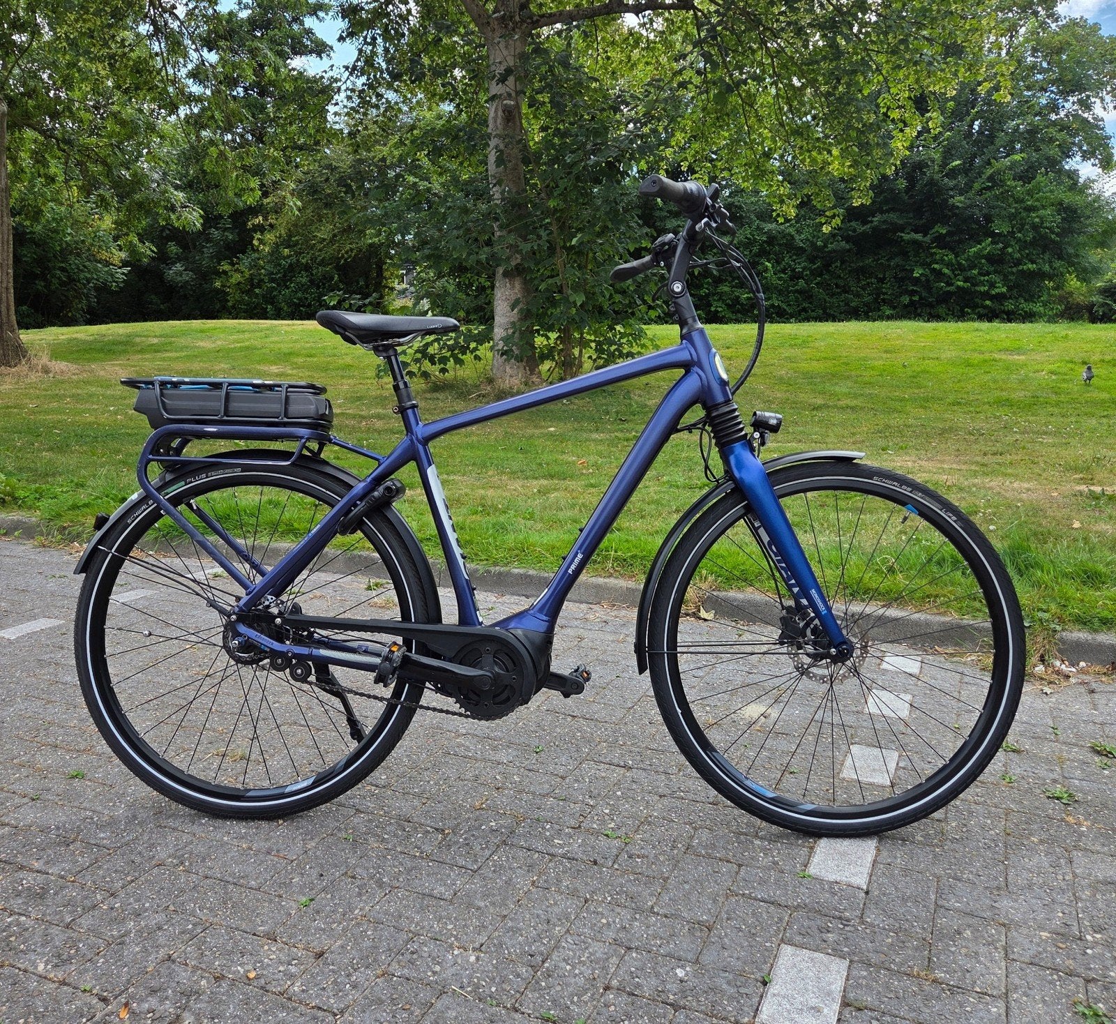 Elektrische herenfiets Giant prime+ met middenmotor, Fietsen en Brommers, Ophalen, Giant, Zo goed als nieuw, 50 km per accu of meer