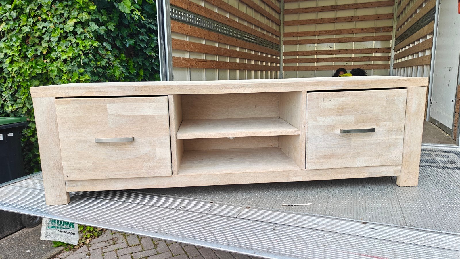 Eiken houten tv meubel Leen Bakker, Ophalen, Gebruikt, Eikenhout, Minder dan 100 cm
