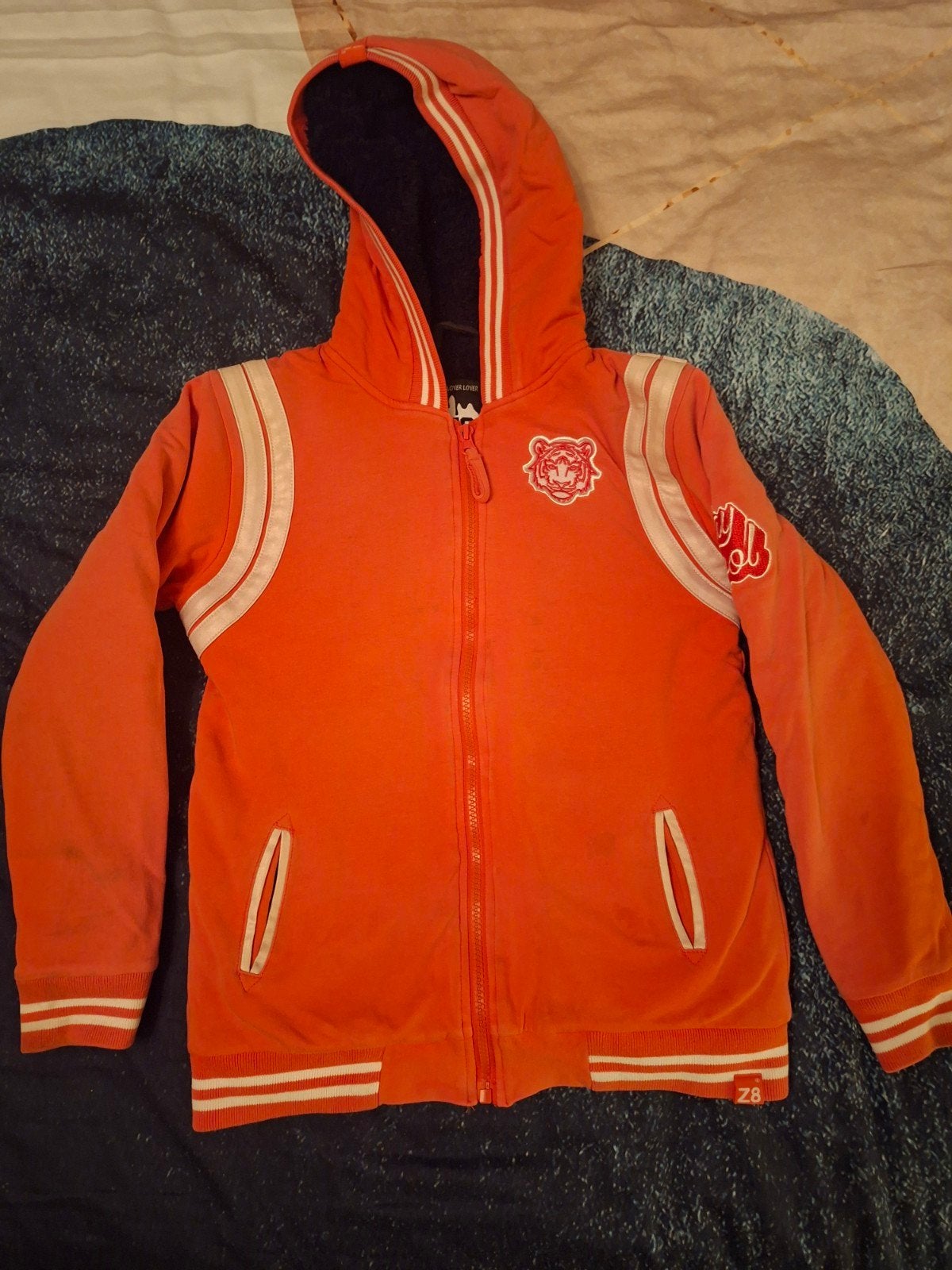 Oranje Z8 vest met capuchon en tijgerlogo, Ophalen of Verzenden, Gebruikt, Z8, Jongen of Meisje