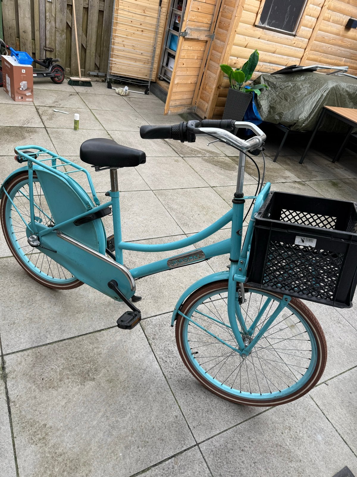 Popal fiets met voordrager en mandje, Fietsen en Brommers, Fietsen | Meisjes, Ophalen, Gebruikt, 24 inch, Versnellingen