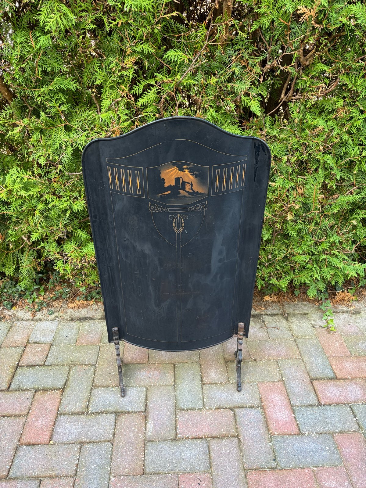 Vintage Haardscherm met Kasteelmotief, Ophalen