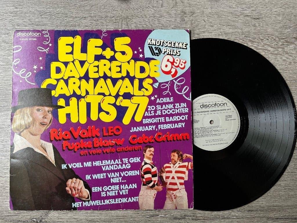 LP Elf +5 daverende carnavalshits '77 Diversen artiesten, LP, Gebruikt, Ophalen of Verzenden, Levenslied of Smartlap