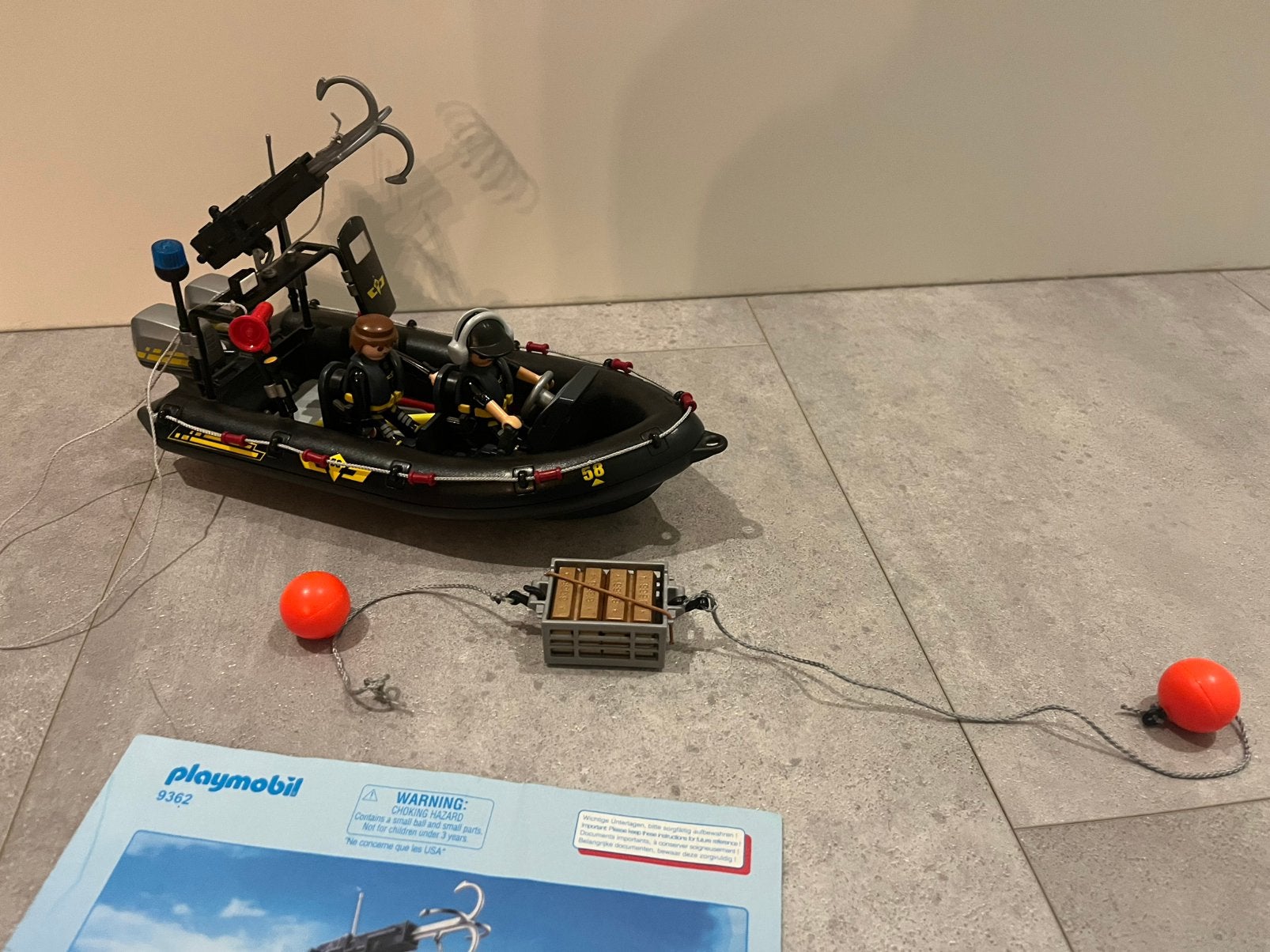 Playmobil pilitie nr 9362, boot, Ophalen of Verzenden, Gebruikt