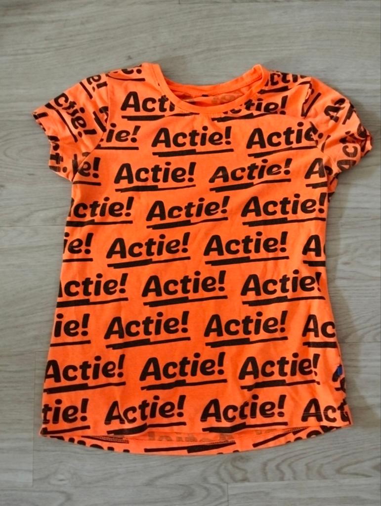 Lidl 'Actie!' T-shirt - Oranje, Kleding | Dames, Lidl, Maat 42/44 (L), Ophalen of Verzenden, Zo goed als nieuw