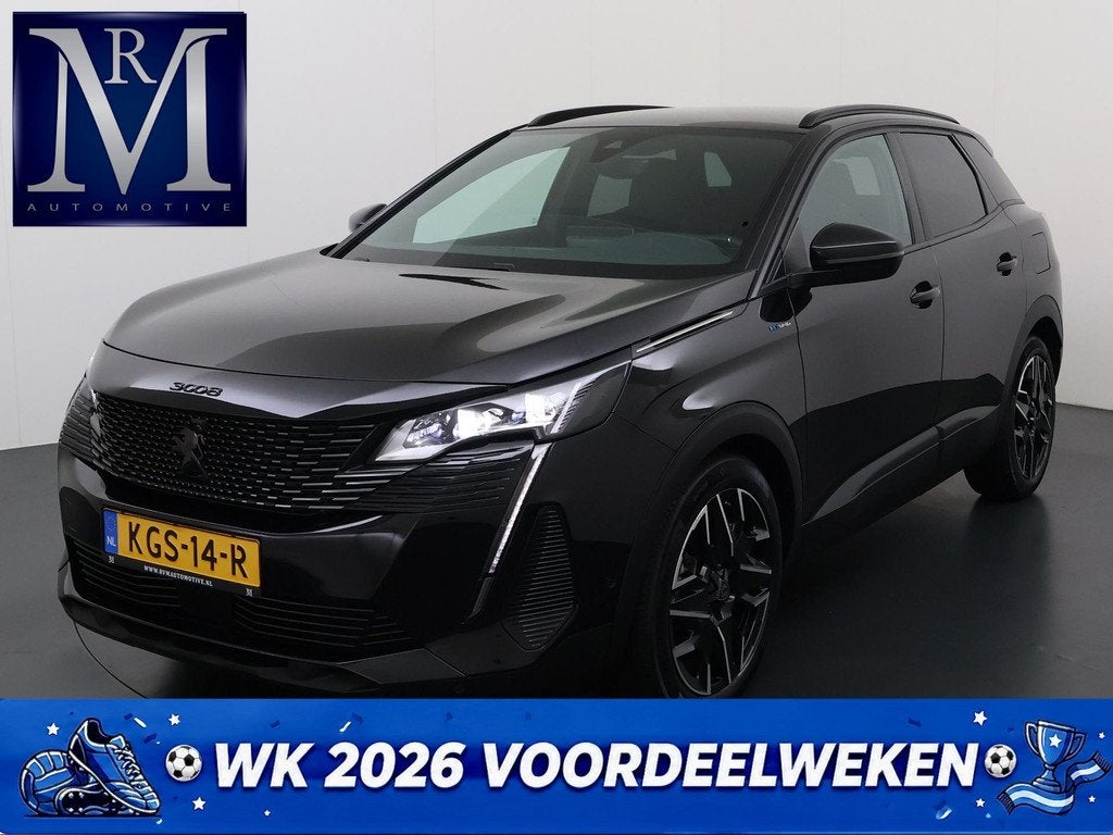 Peugeot 3008 1.6 HYbrid 225 GT VAN: 26.900,- VOOR: 23.877,-, Auto's, Peugeot, Euro 6, Leder en Stof, Zwart, Plug-in hybride