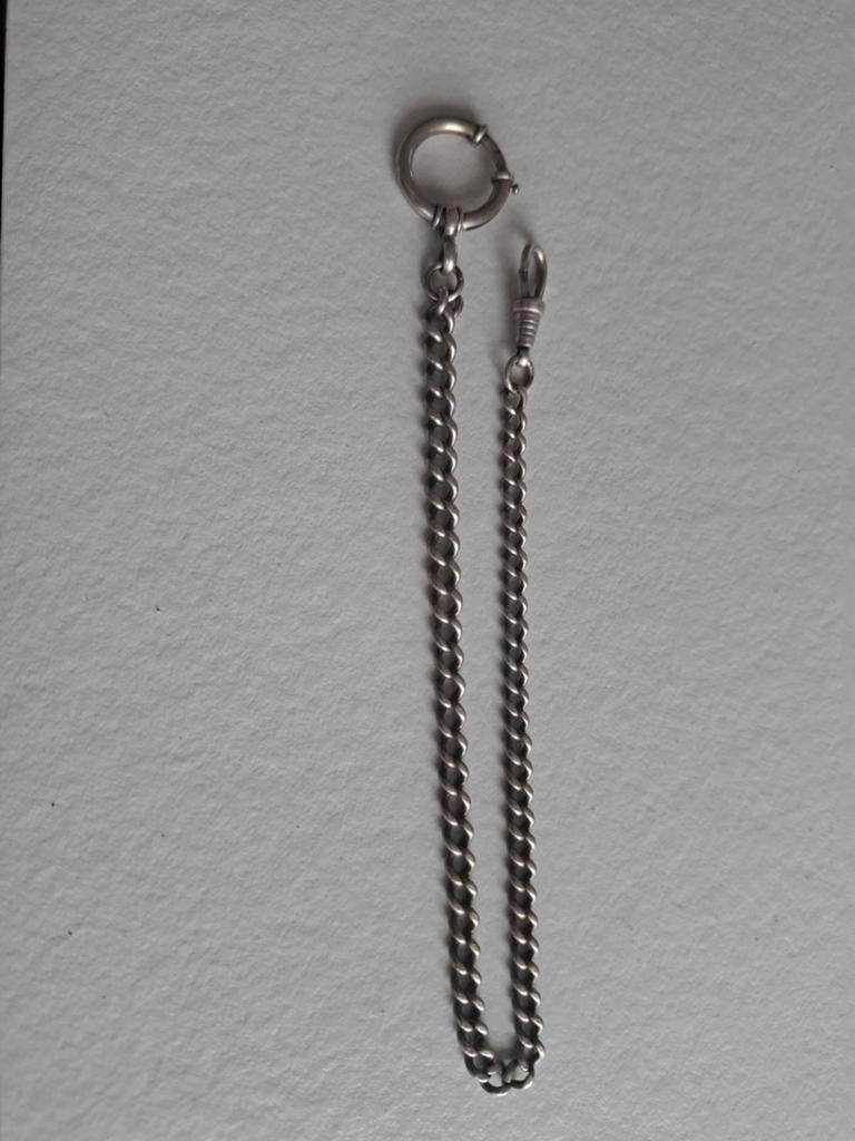 Antieke Zilveren Horlogeketting met Keurmerk, Ophalen of Verzenden, Gebruikt, Zilver, Zilver