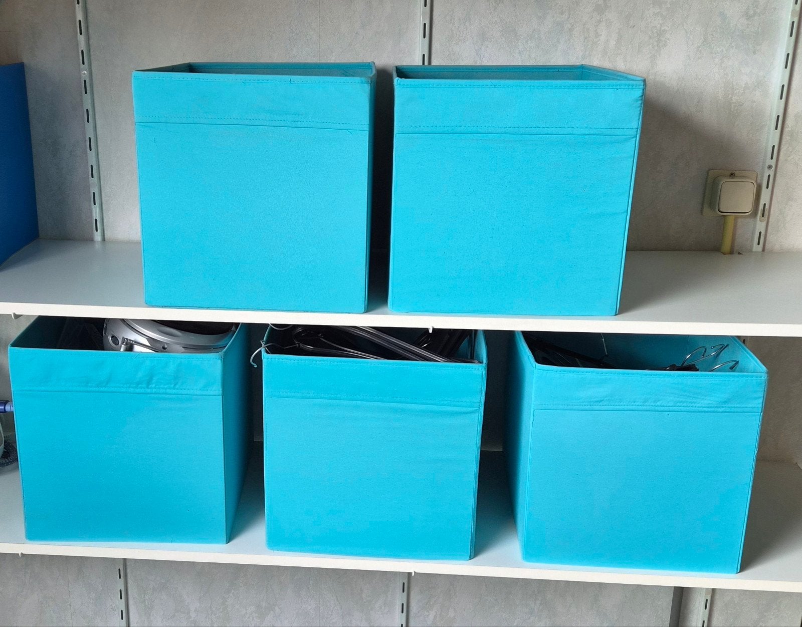 IKEA DRÖNA Opbergdozen -Turquoise (5 stuks), Ophalen of Verzenden, Zo goed als nieuw, Blauw, Textiel
