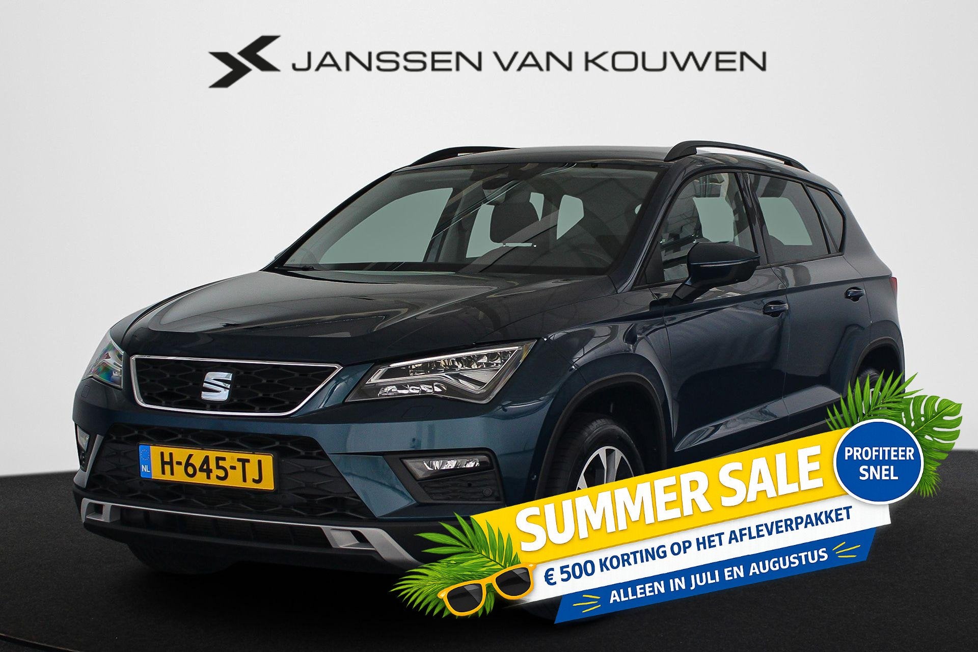 SEAT Ateca 1.5 TSI Style Business Intense Automaat Trekhaak, Auto's, Seat, 150 pk, Blauw, Ateca, Origineel Nederlands