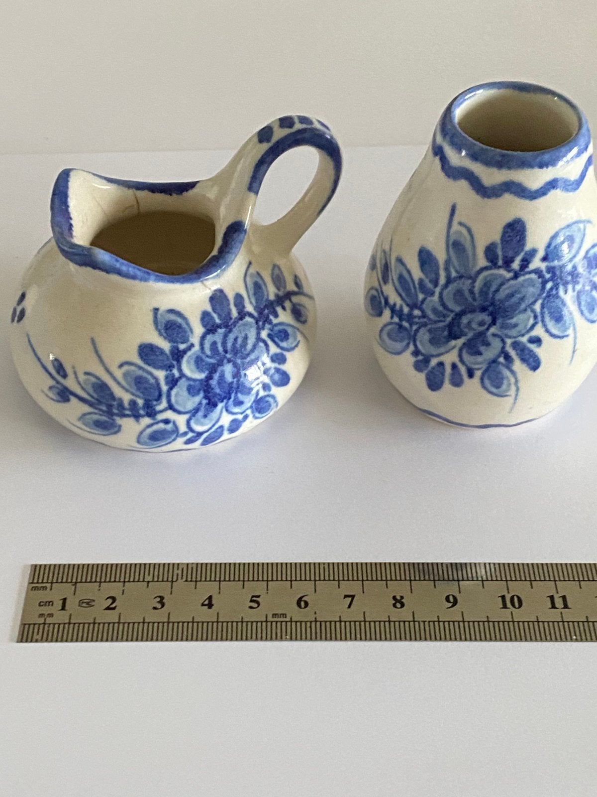 Delfs blauw melkkannen setje, Ophalen of Verzenden