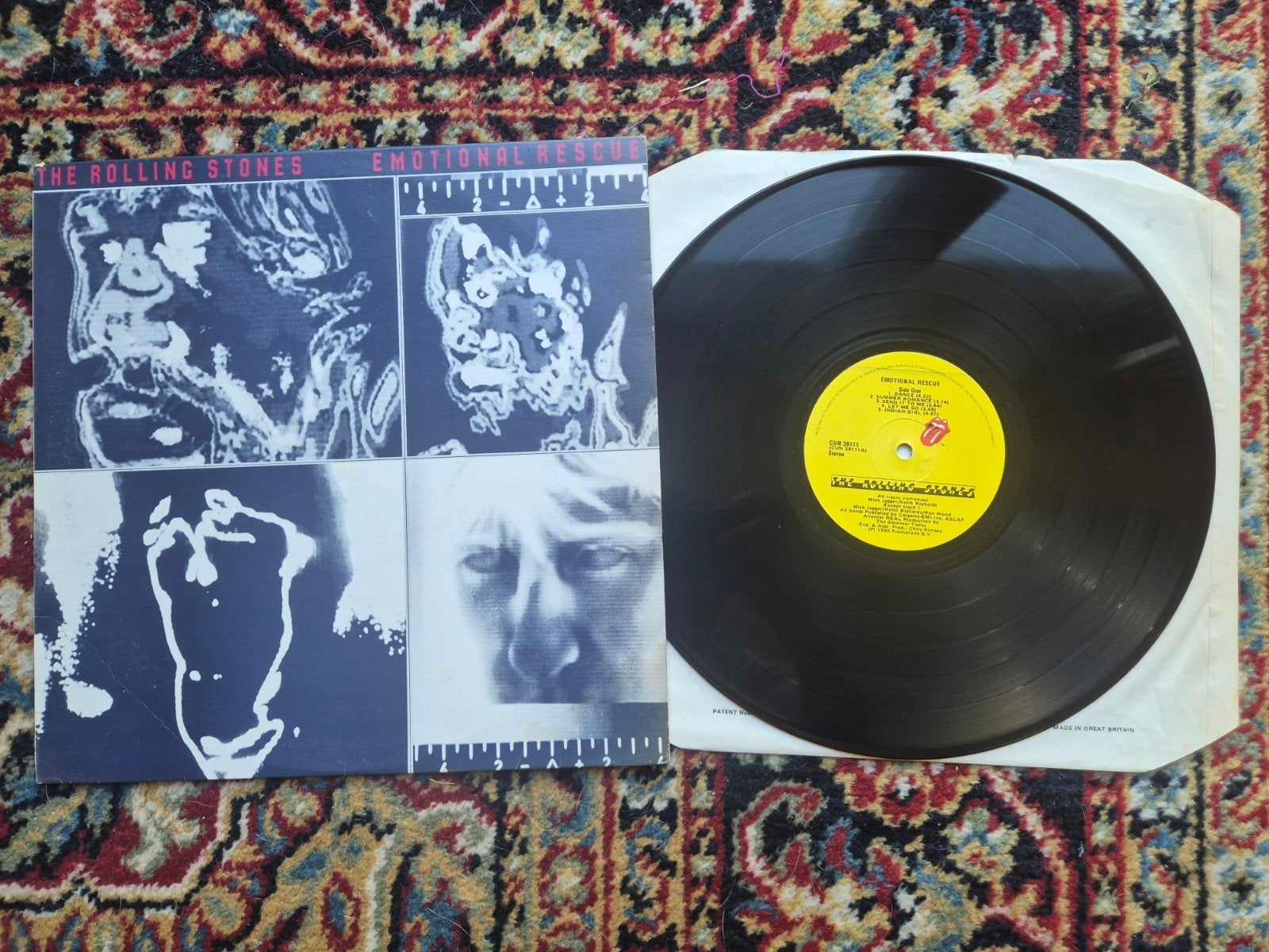 The Rolling Stones - Emotional Rescue LP (1980), LP, Gebruikt, Ophalen of Verzenden, Classic Rock