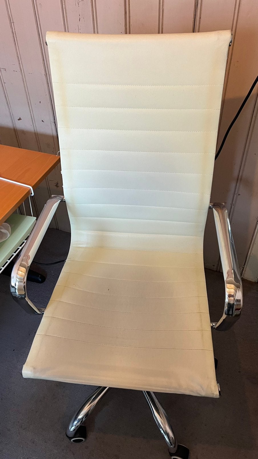 2 verstelbare bureaustoelen offwhite / wit, Ophalen, Gebruikt, Wit, Bureaustoel