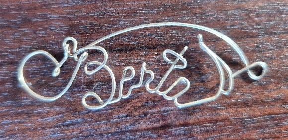 zilverdraad naam hanger Berta, Ophalen, Overige materialen, Gebruikt, Overige voorstellingen