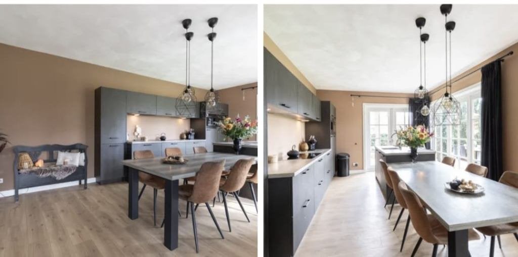 Moderne mat grijze eilandkeuken – compleet GEDEMONTEERD, Huis en Inrichting, Keuken | Complete keukens, Zwart, Overige typen, Ophalen of Verzenden