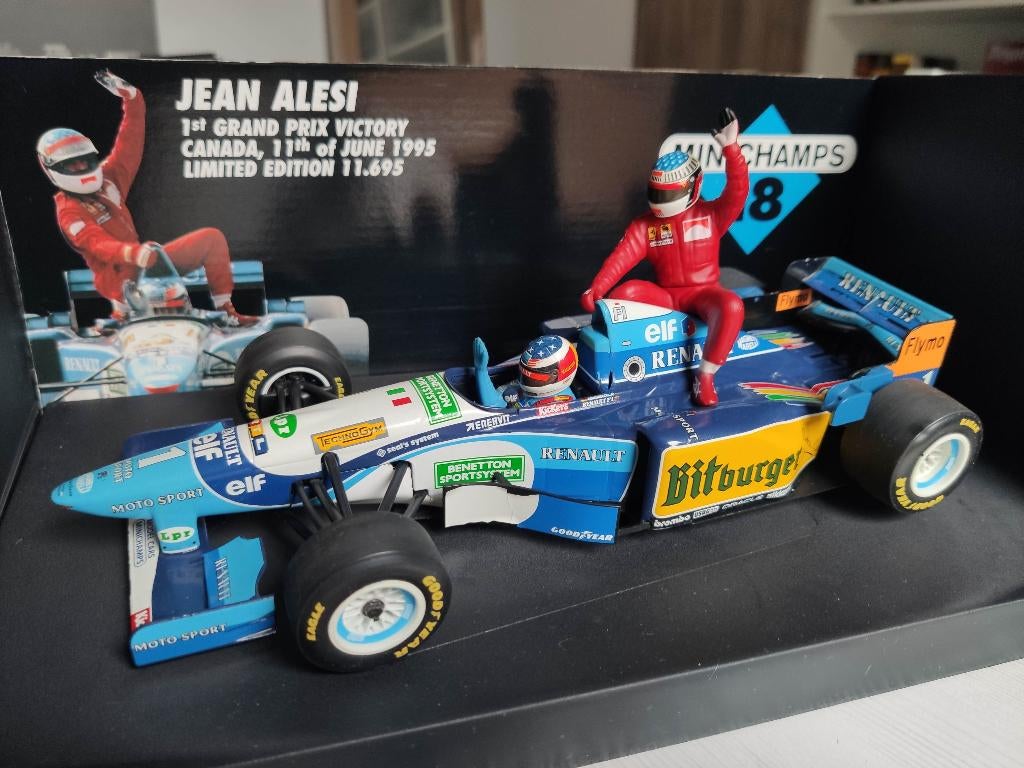 1:18 minichamps benetton 1995 b195 schumacher alesi taxi, Hobby en Vrije tijd, Modelauto's | 1:18, Ophalen of Verzenden, Gebruikt