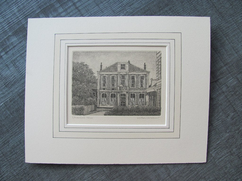 Charlois - Rotterdam - 2 etsen van Willem Veldhorst, Origineel, Stadsgezicht, Ophalen of Verzenden, 12 cm