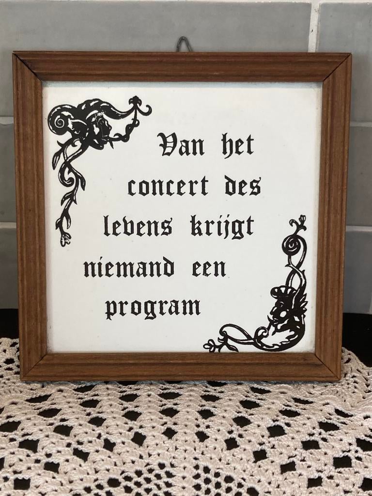 Tegel met spreuk (140426), Ophalen of Verzenden, Zo goed als nieuw