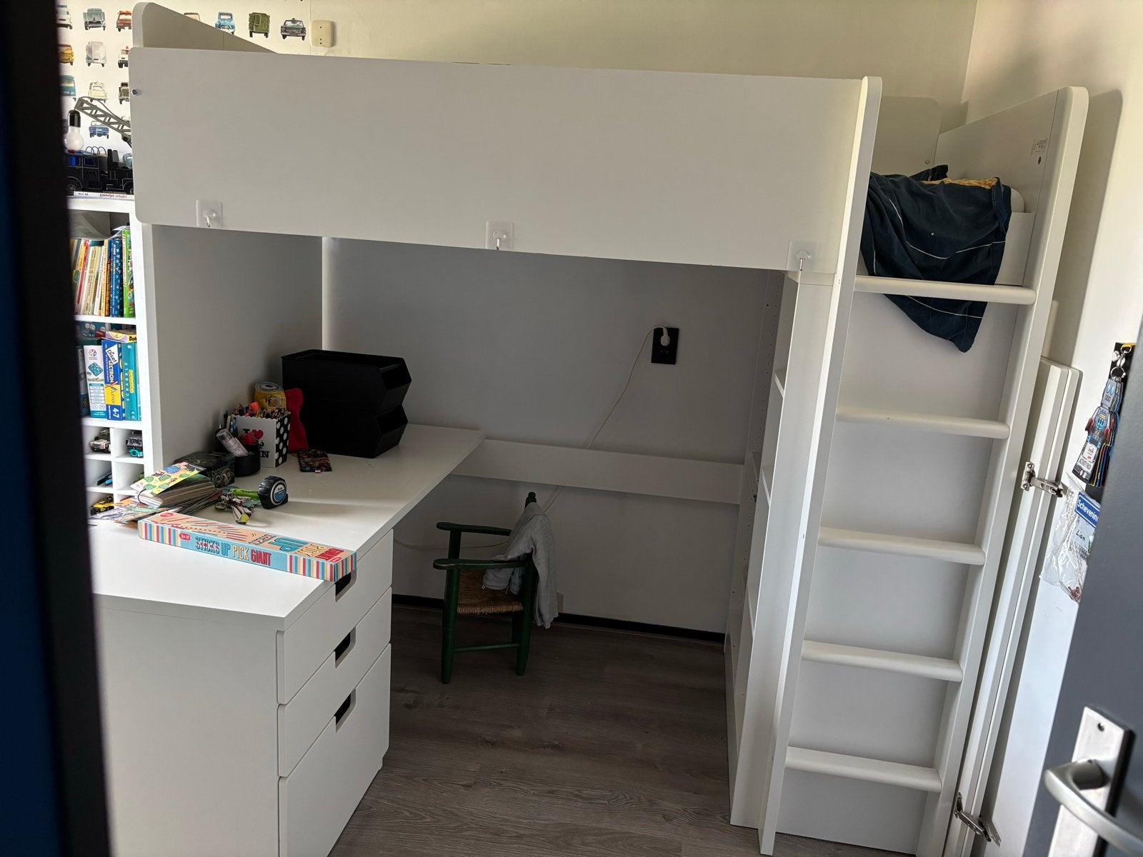 IKEA Stuva Hoogslaper met bureau en kast, Hoogslaper, Eenpersoons, Ophalen of Verzenden, 200 cm