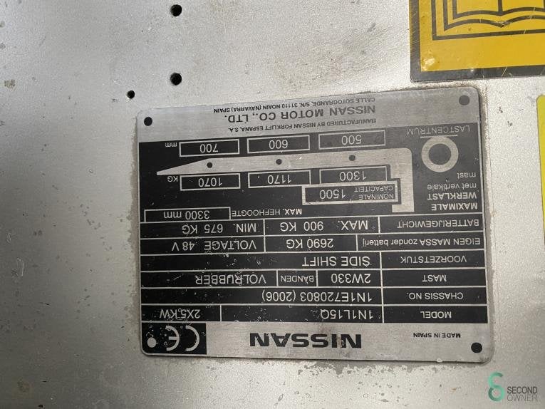 Heftrucks Elektrisch Nissan 1 N 1 L 15 Q 2006, 1000 tot 2000 kg, Elektrisch, Heftruck, Nissan