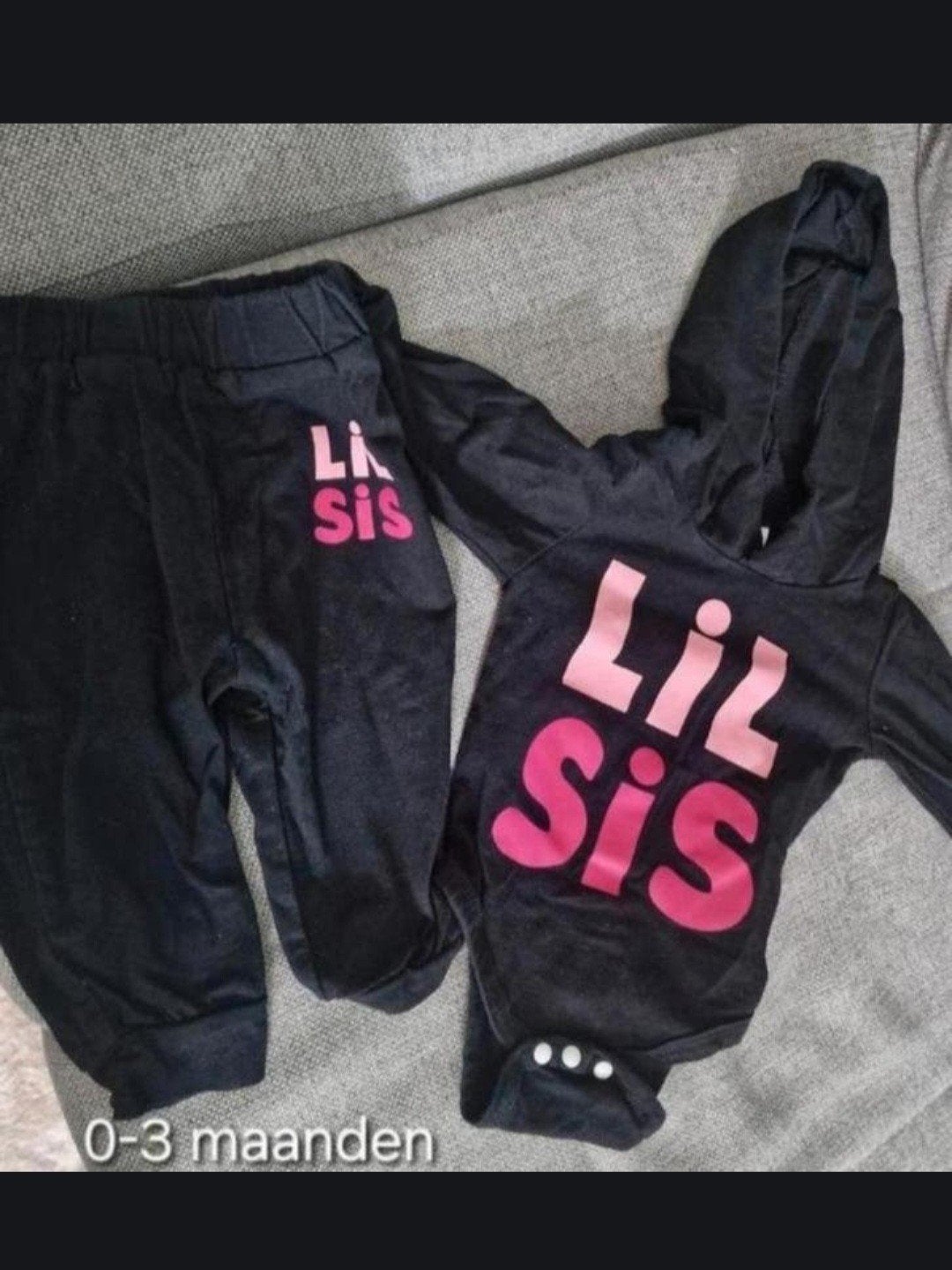 Leuk setje 'Lil Sis' voor baby's 0-3 maanden, Ophalen of Verzenden